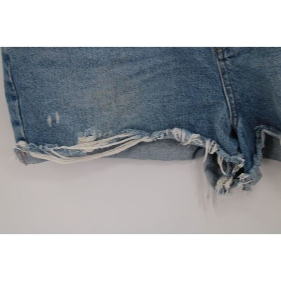 BDG SUMMER CUTOFF Urban Outfitters High Rise Cheeky Jean Shorts Frayed Hem Sz 32 - Picture 3 of 10